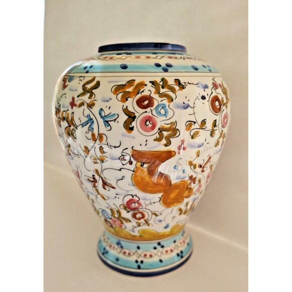 Hand Painted Ceramic Vase - Frazarte Portugal - 7" - 17th Century Style - Picture 6 of 12